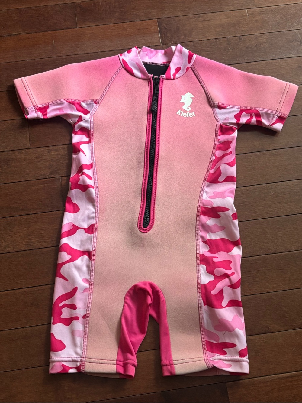 Kiefer Pink Camo Kids Rash Guard Swimsuit 2-4 Yrs